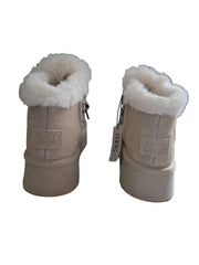 Ghete Piele Naturala  Tip UGG Solo Soprani Corky Beige