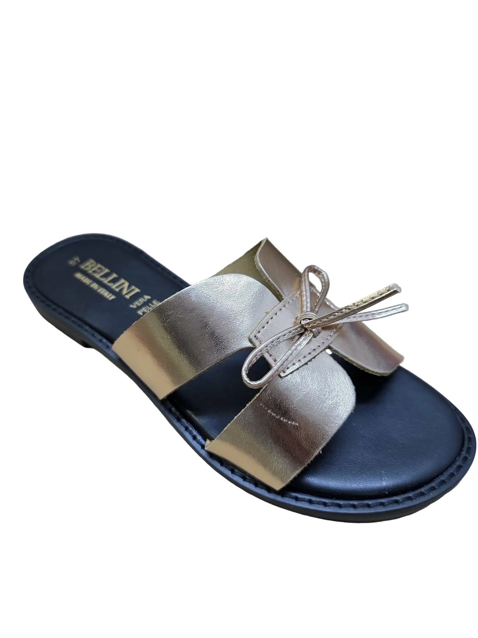 Papuci Piele Naturala Fiocco Lame Rame Bellini