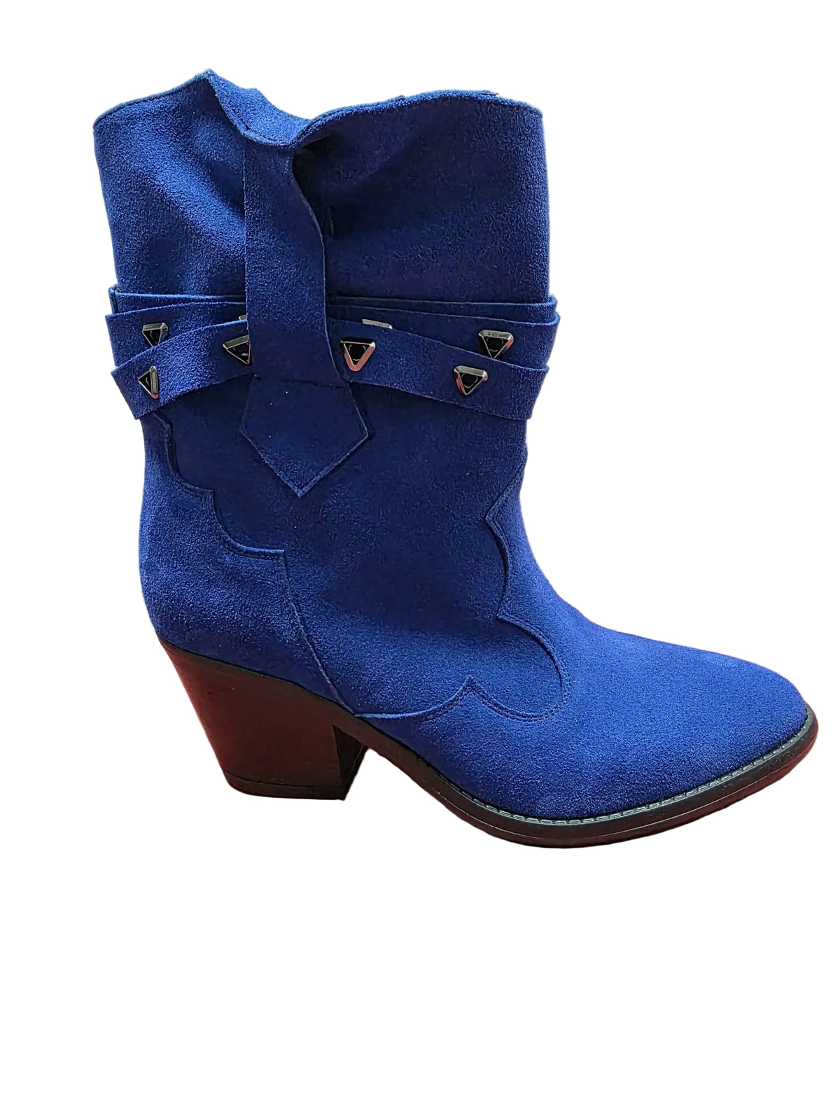 Botine Piele Naturala Saraya Royal Blu Suede - Dolly Shoes