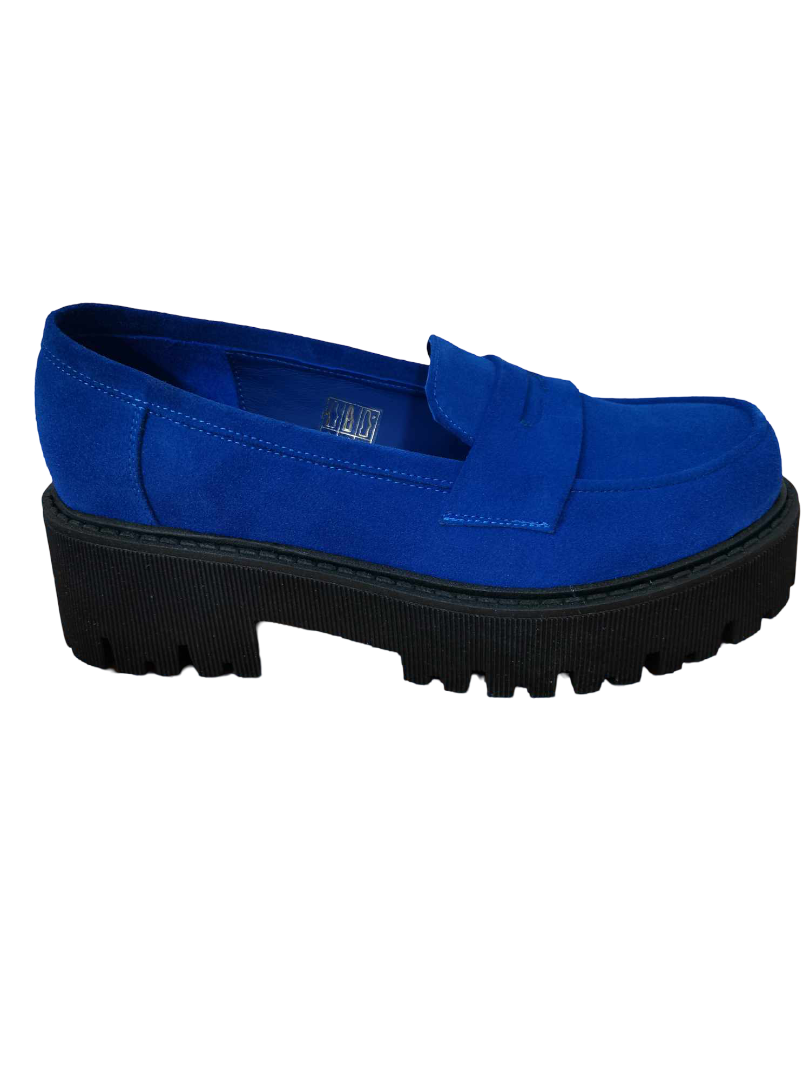 Pantofi Piele Naturala Varsavia104 Blu