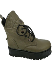 Ghete Piele Naturala Desiree Bizon Olive - Dolly Shoes