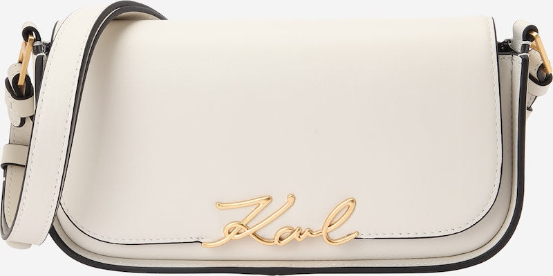 Geanta Piele Naturala Signature Off White - Karl Lagerfeld