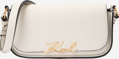 Geanta Piele Naturala Signature Off White - Karl Lagerfeld