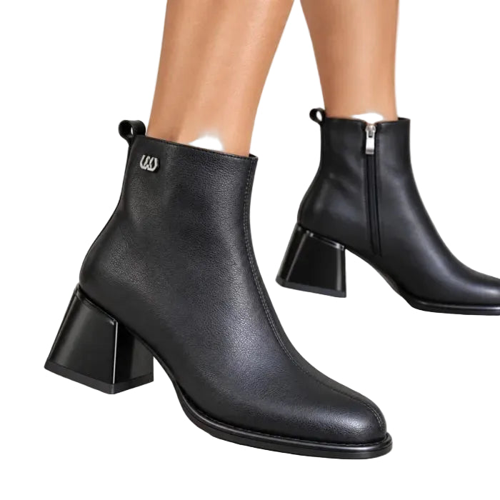 Ghete Piele Naturala ZP07 Black  - Lulu