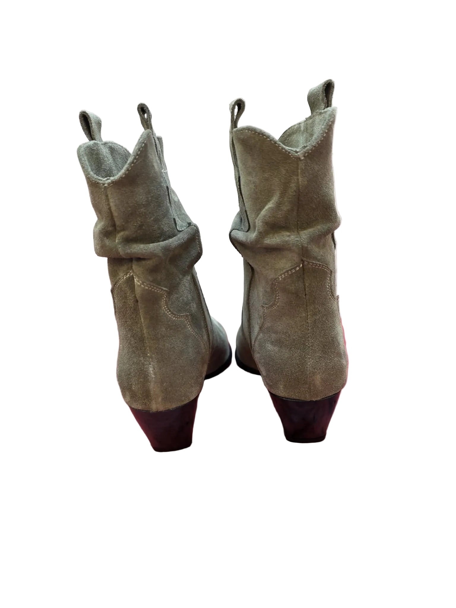 Botine Piele Naturala Ydalia Taupe Suede - Dolly Shoes