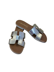 Papuci Piele Naturala Lux Vibe Italy Platino