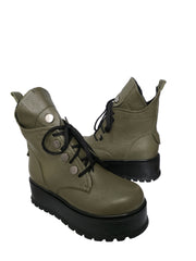 Ghete Piele Naturala Desiree Bizon Olive - Dolly Shoes