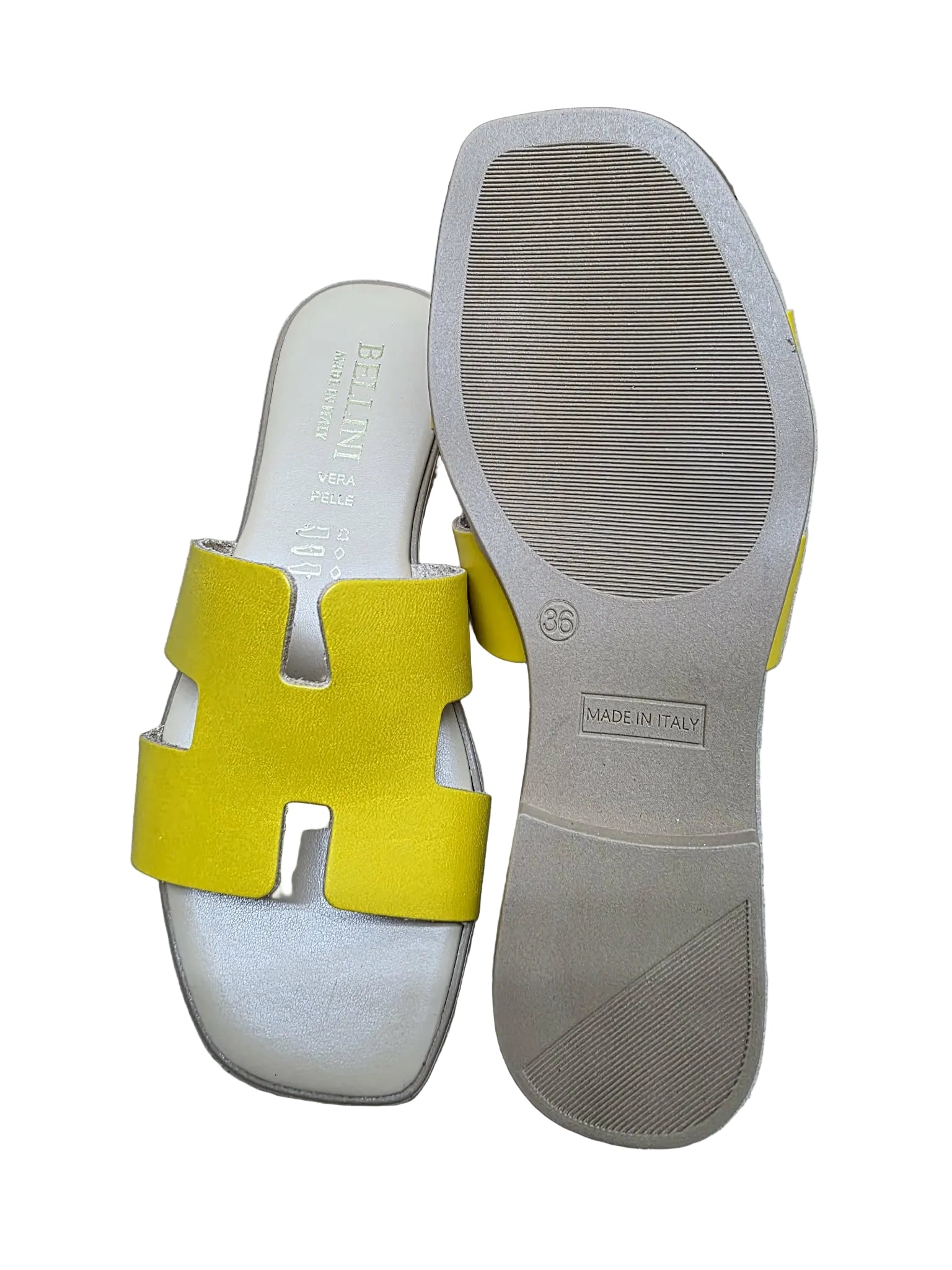 Papuci Piele Naturala Lux Vibe Galben Bellini