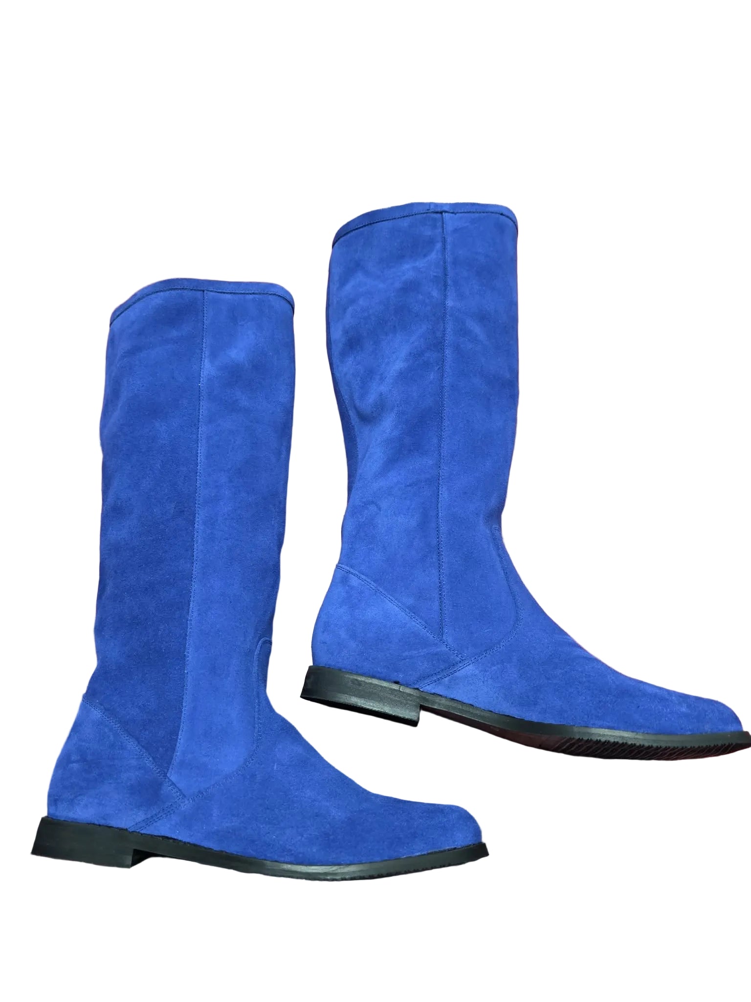 Cizme Piele Naturala Roberta Royal Blu Suede - Dolly Shoes