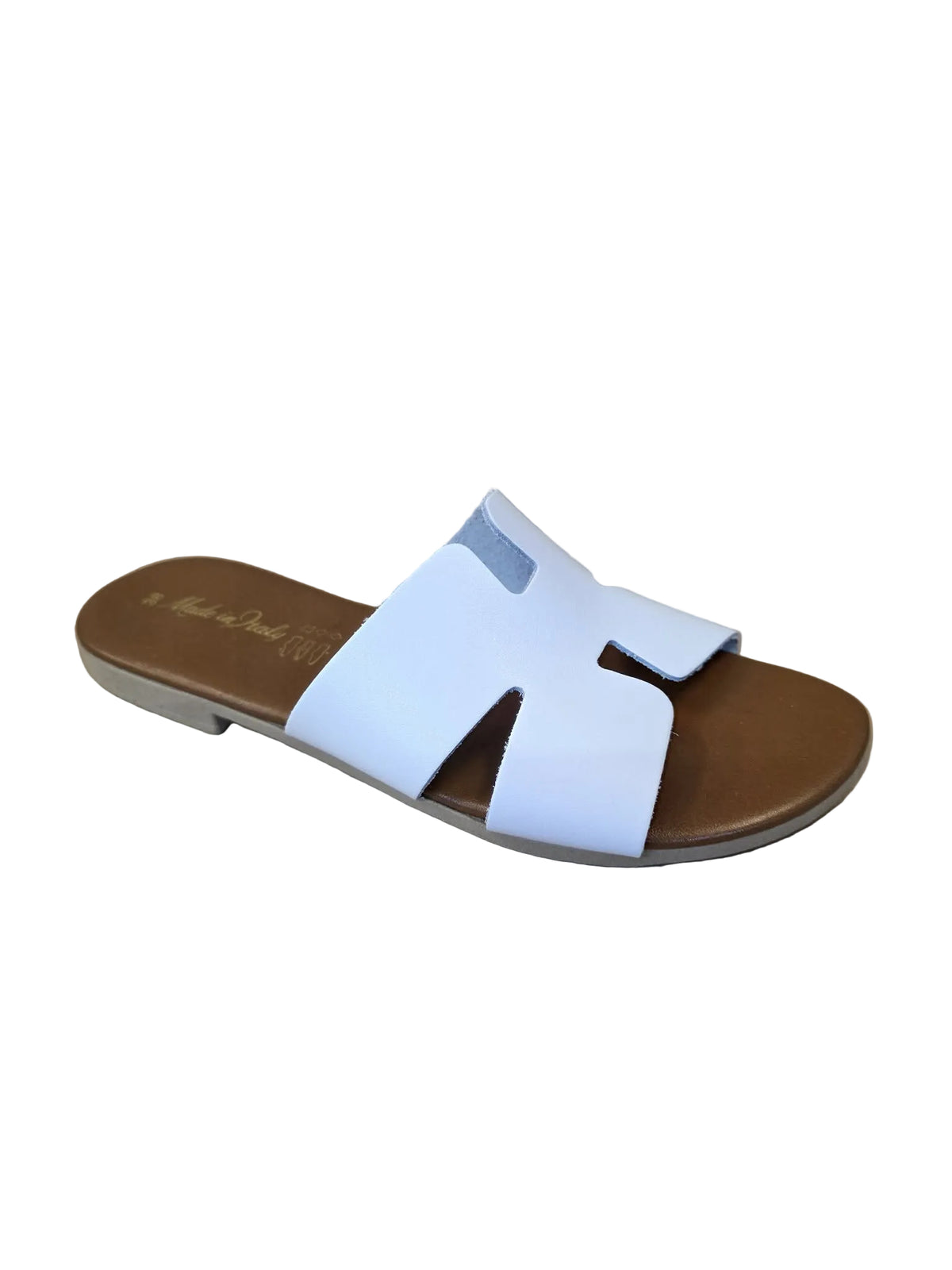 Papuci Piele Naturala Lux Vibe Italy Bianco