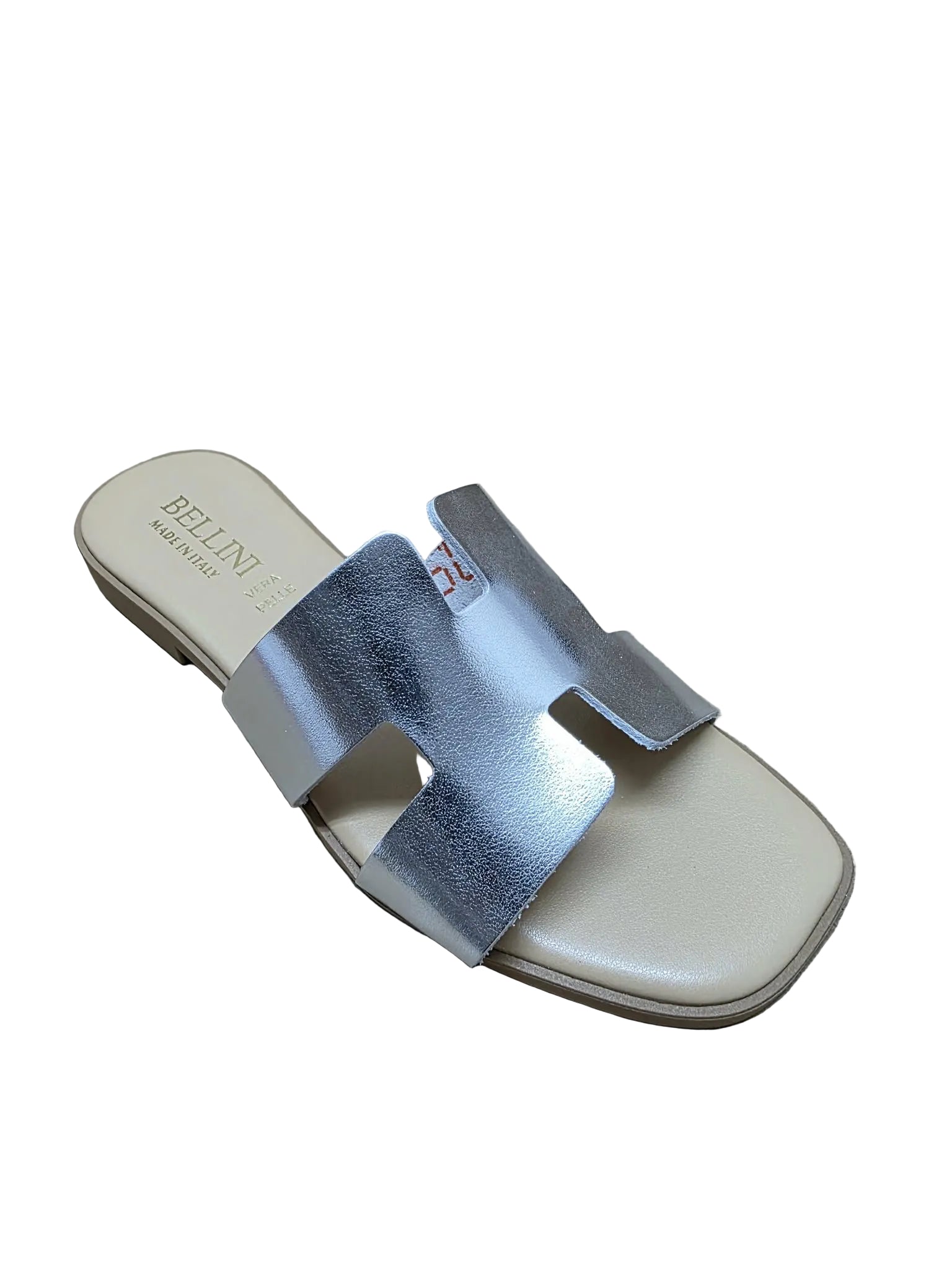 Papuci Piele Naturala Lux Vibe Argintiu Bellini