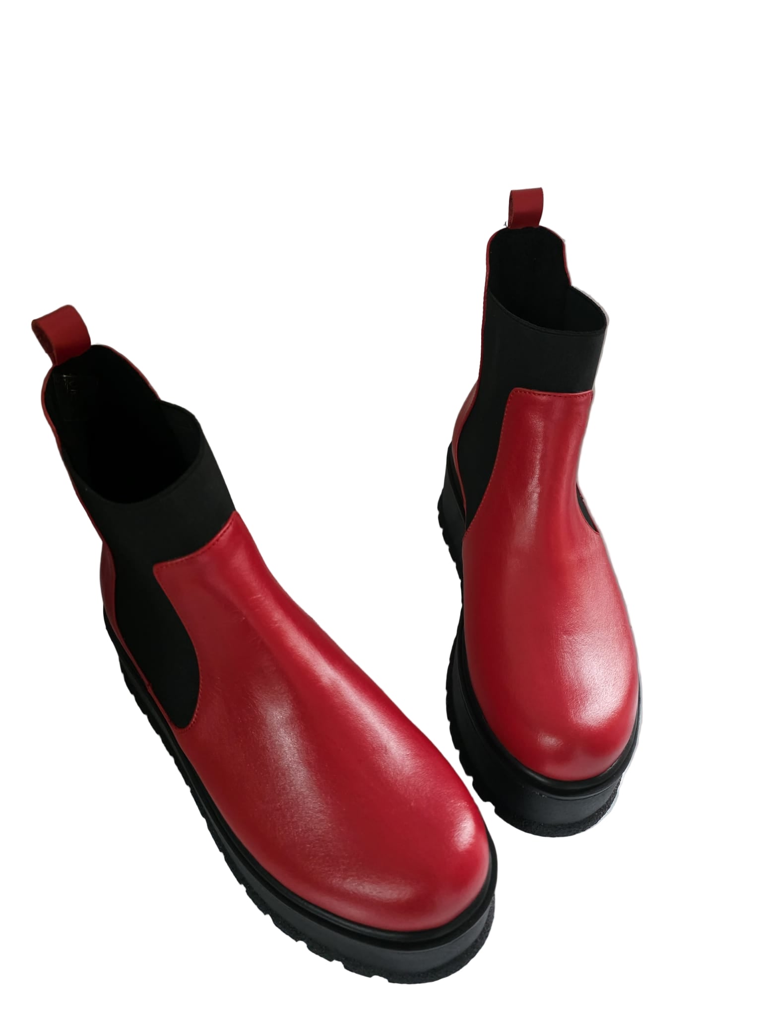 Ghete Piele Naturala Eros Nappa Red - Dolly Shoes