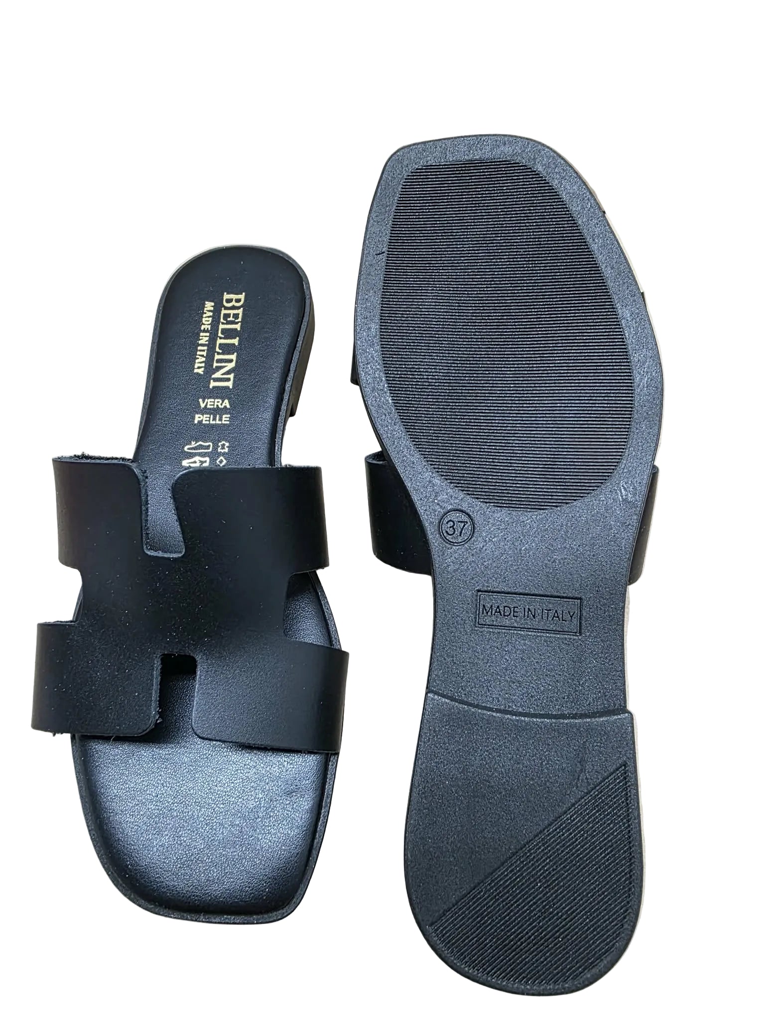Papuci Piele Naturala Lux Vibe Negru Bellini