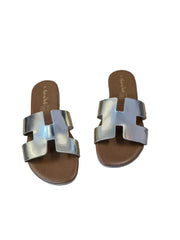 Papuci Piele Naturala Lux Vibe Italy Platino