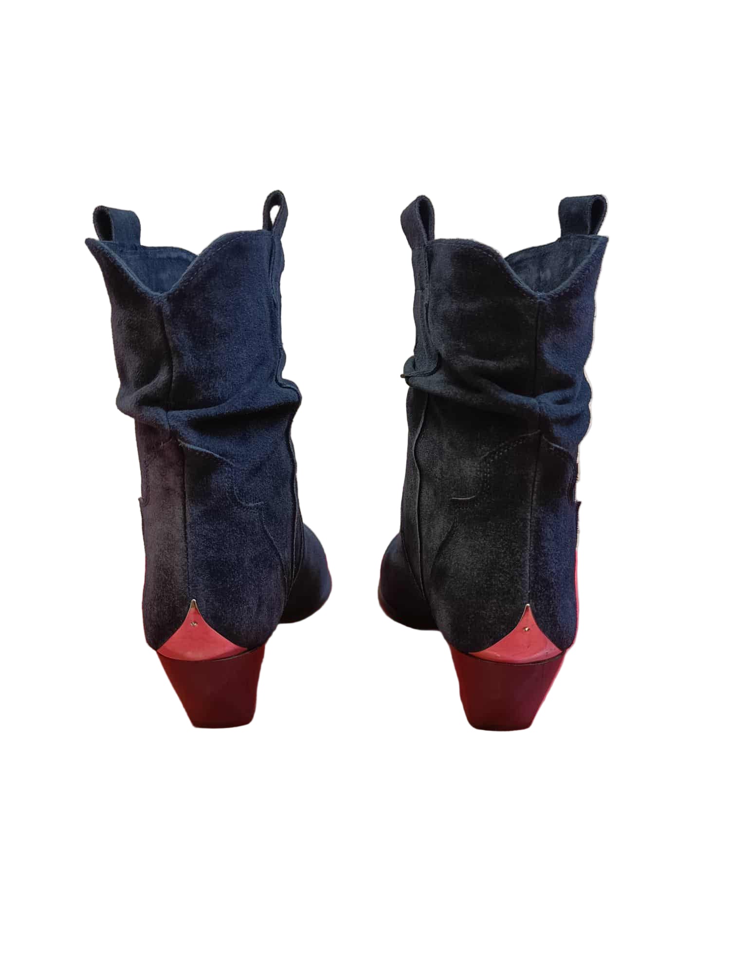 Botine Piele Naturala Ydalia Blue Suede - Dolly Shoes