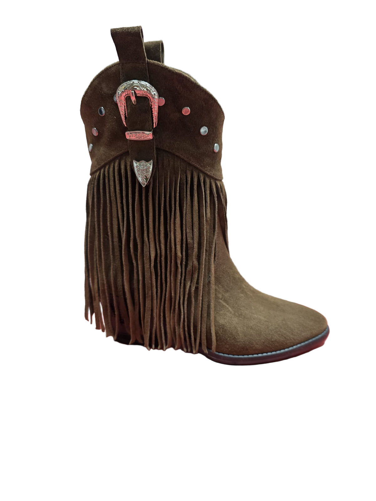 Botine Piele Naturala Giulia Brown Suede - Dolly Shoes