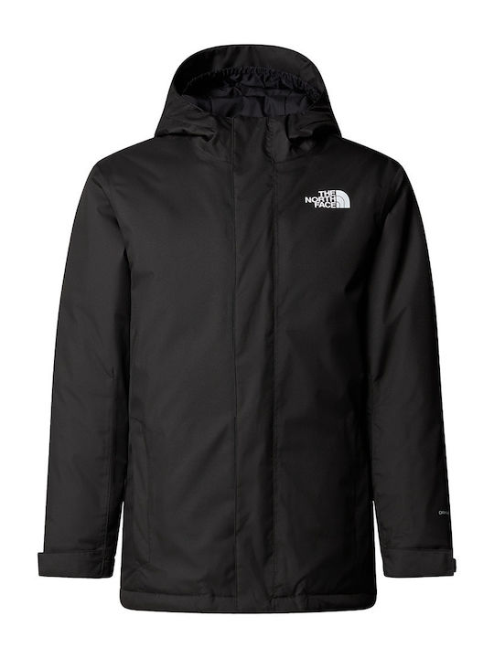 The North Face Geacă Impermeabilă și Antivânt pentru Copii cu Glugă Neagră