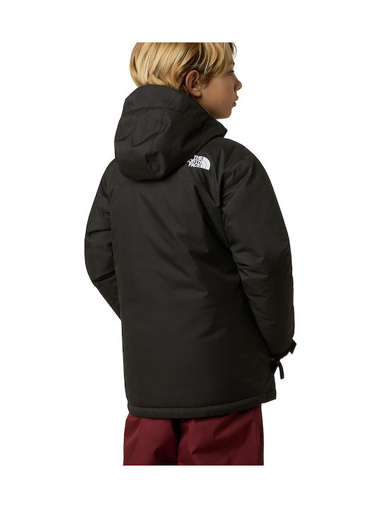 The North Face Geacă Impermeabilă și Antivânt pentru Copii cu Glugă Neagră