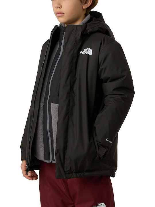 The North Face Geacă Impermeabilă și Antivânt pentru Copii cu Glugă Neagră