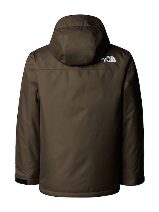 The North Face Geacă Impermeabilă și Antivânt pentru Copii cu Glugă Kaki