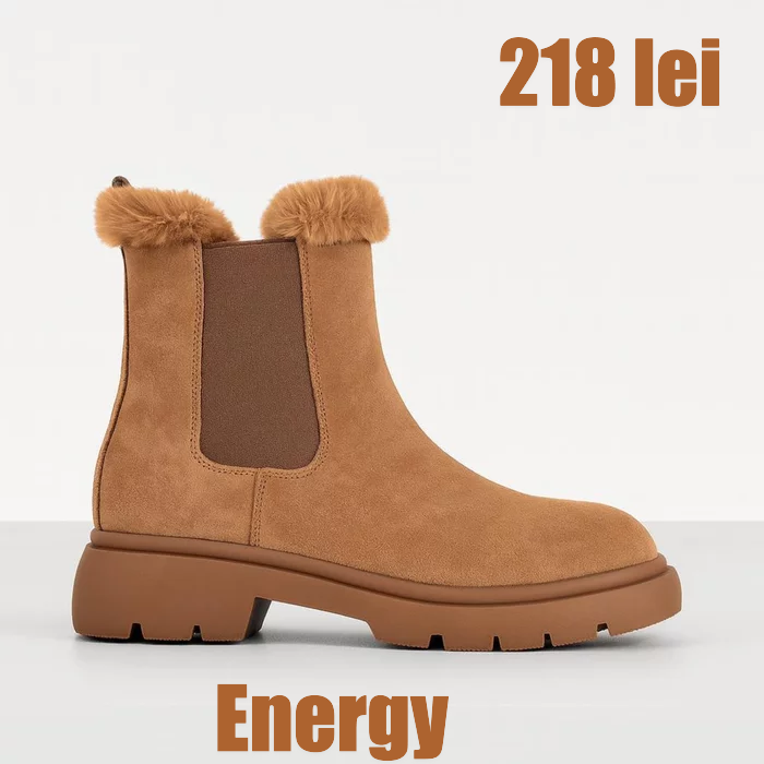 Ghete Piele Naturala Crosta Camel - Energy