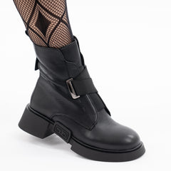 Ghete Piele Naturala ZP13 Black  - Lulu