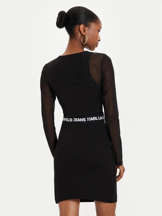 Rochie Fitted Mesh Mini Dress - Karl Lagerfeld