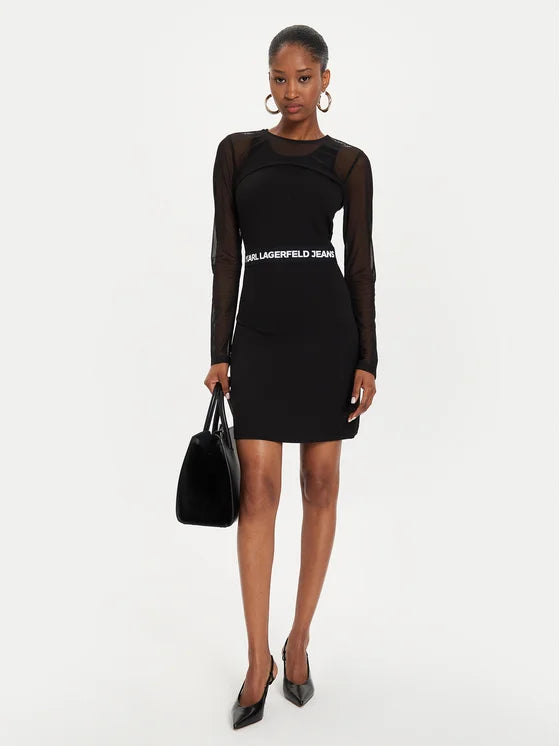 Rochie Fitted Mesh Mini Dress - Karl Lagerfeld
