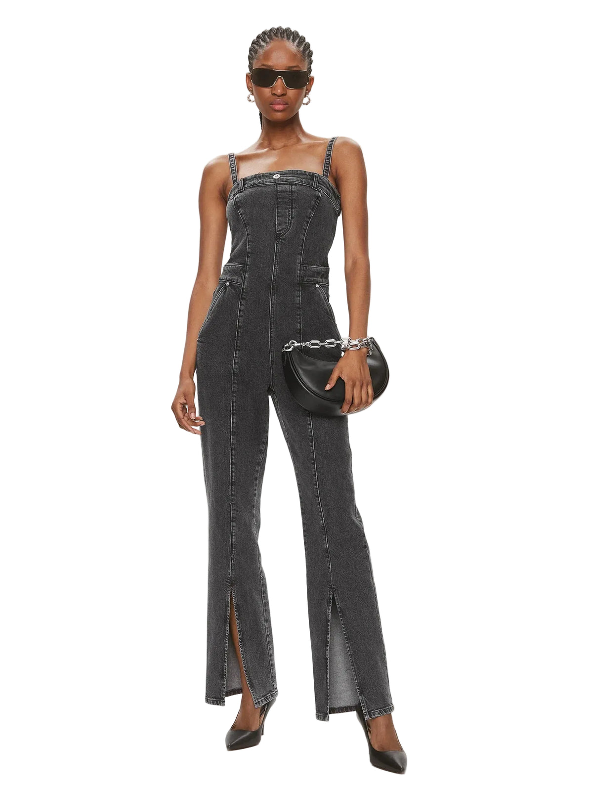 Salopeta Denim Washed Grey Jumpsuit - Karl Lagerfeld