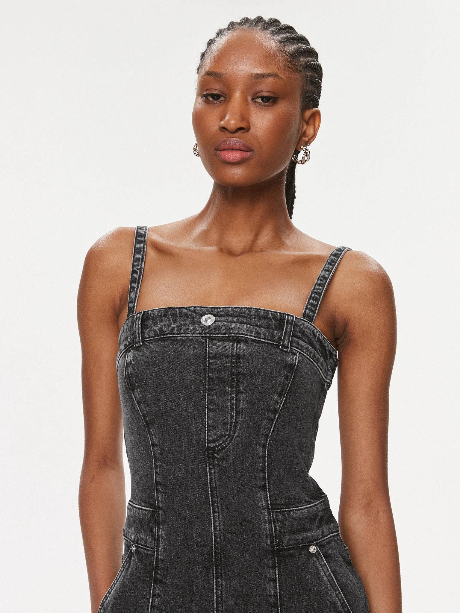 Salopeta Denim Washed Grey Jumpsuit - Karl Lagerfeld