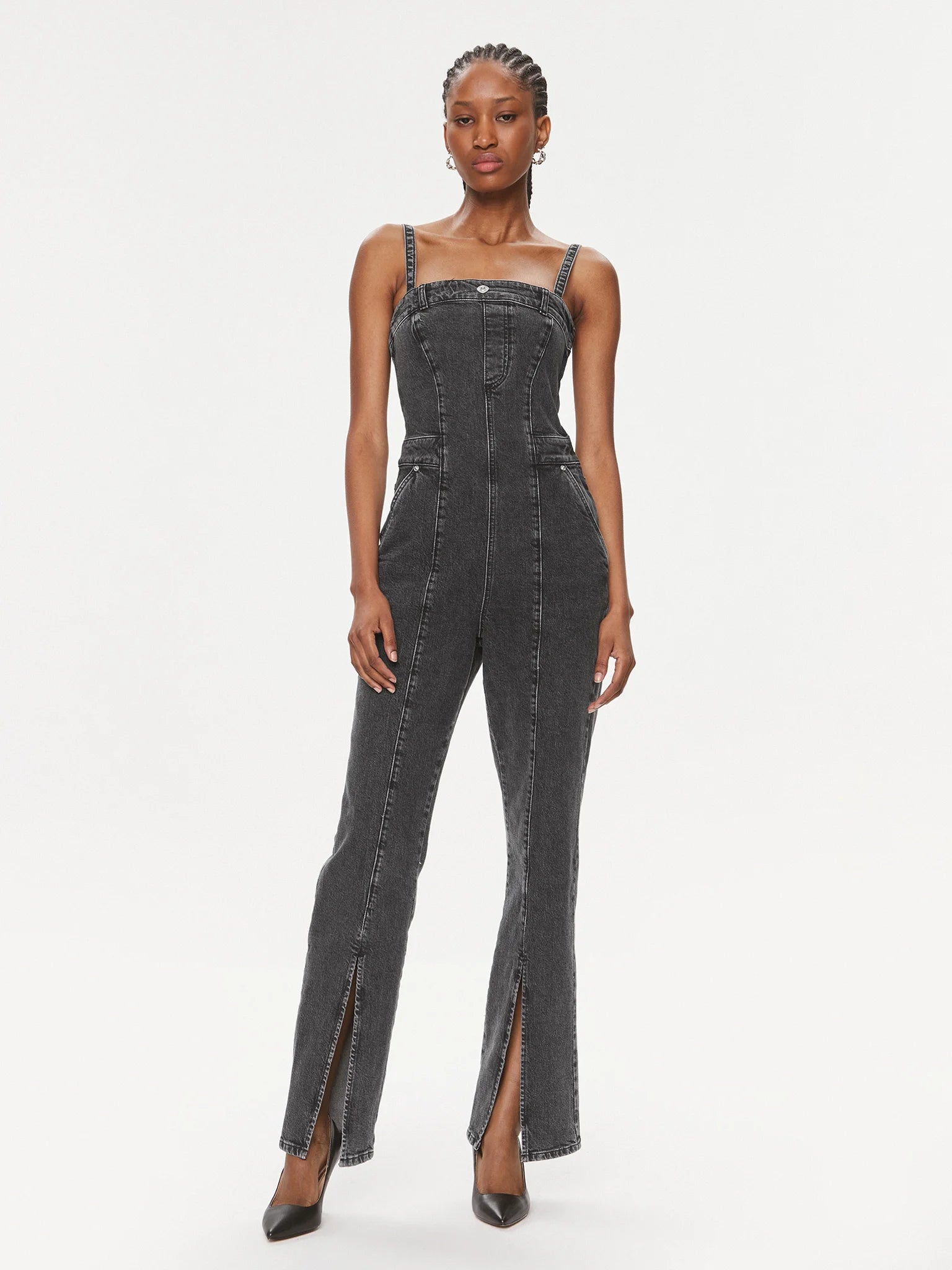 Salopeta Denim Washed Grey Jumpsuit - Karl Lagerfeld
