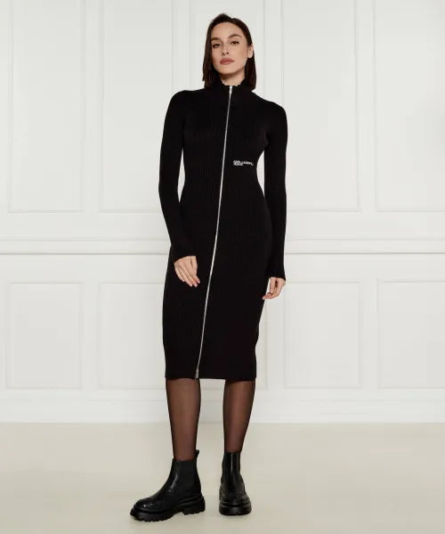 Cardigan/Dress Knitted Zip Black - Karl Lagerfeld
