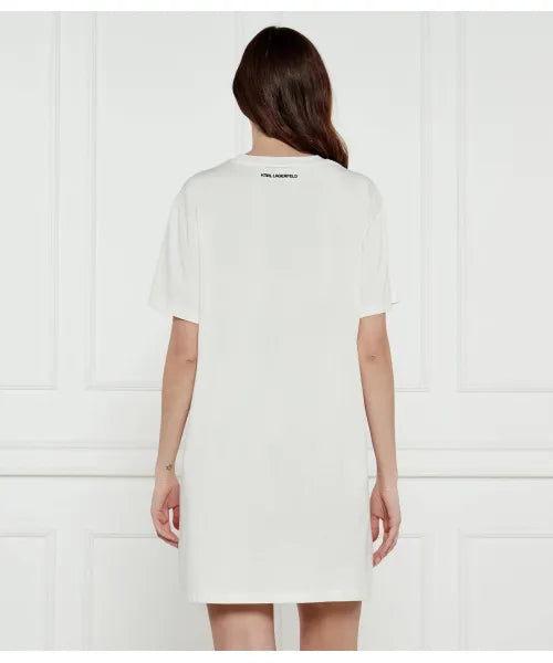 Camasa Noapte Ikon T-shirt Dress Cream - Karl Lagerfeld