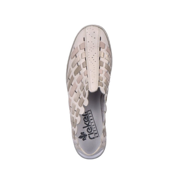Pantofi Piele Naturala Rieker 413V8-60 Bej