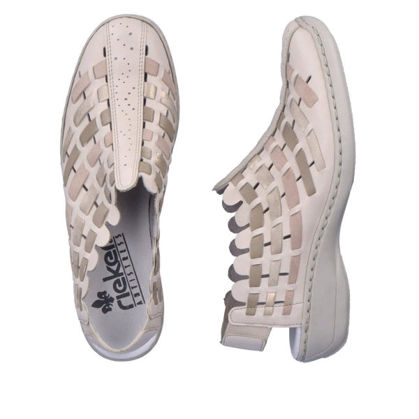Pantofi Piele Naturala Rieker 413V8-60 Bej