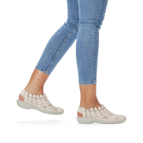 Pantofi Piele Naturala Rieker 413V8-60 Bej