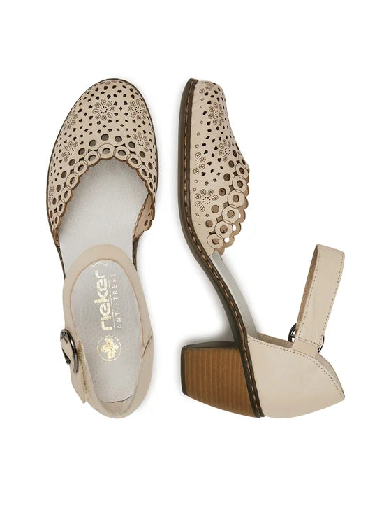 Pantofi Piele Naturala Rieker 40902-60 Bej