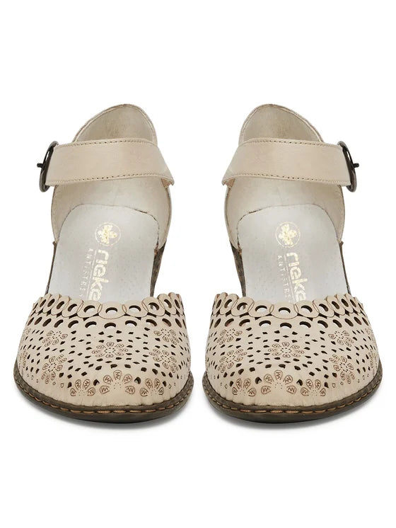 Pantofi Piele Naturala Rieker 40902-60 Bej