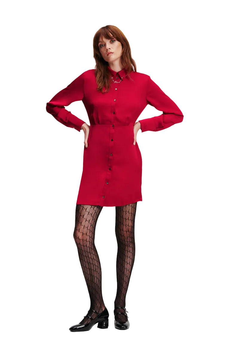 Rochie Charm Satin Shirt Dress Karl Lagerfeld