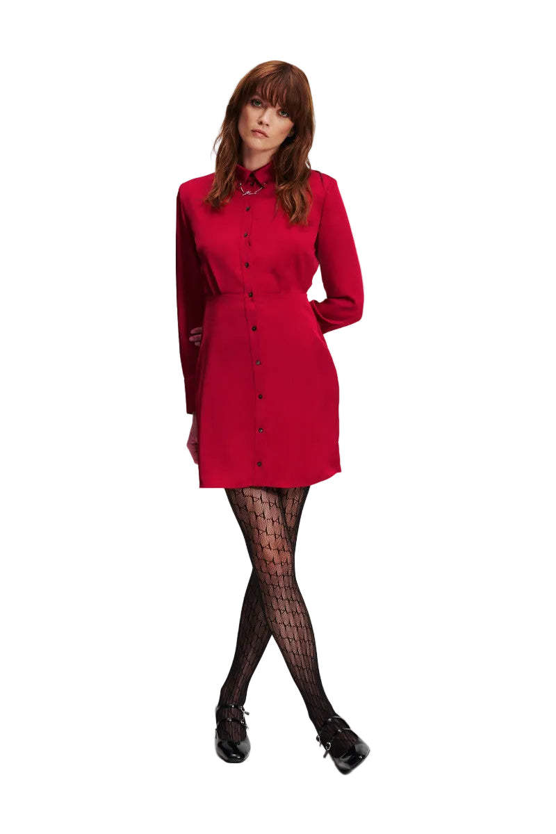 Rochie Charm Satin Shirt Dress Karl Lagerfeld