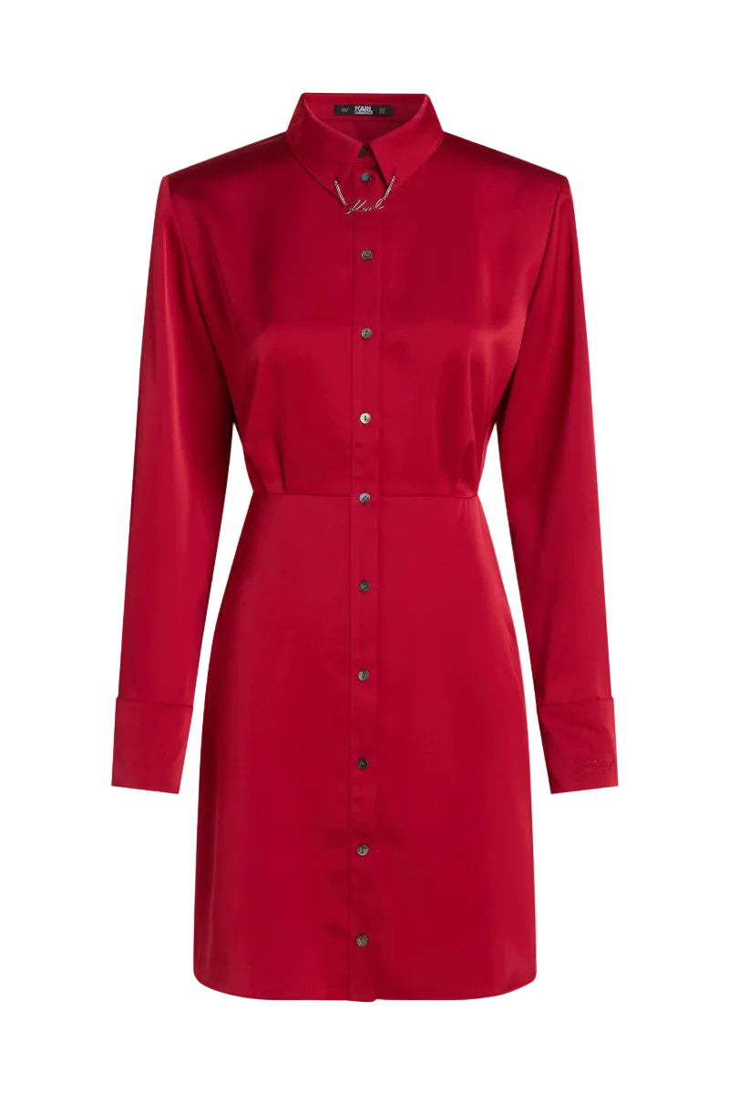 Rochie Charm Satin Shirt Dress Karl Lagerfeld