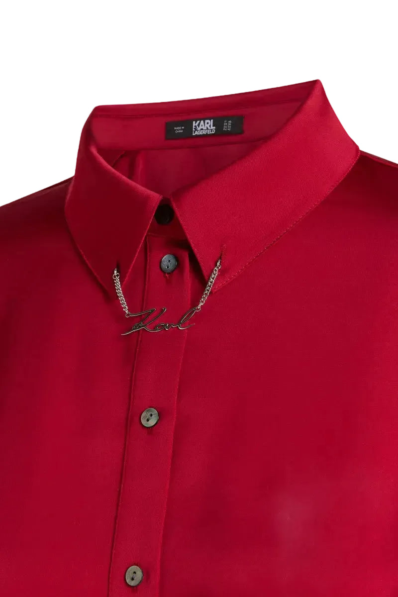 Rochie Charm Satin Shirt Dress Karl Lagerfeld
