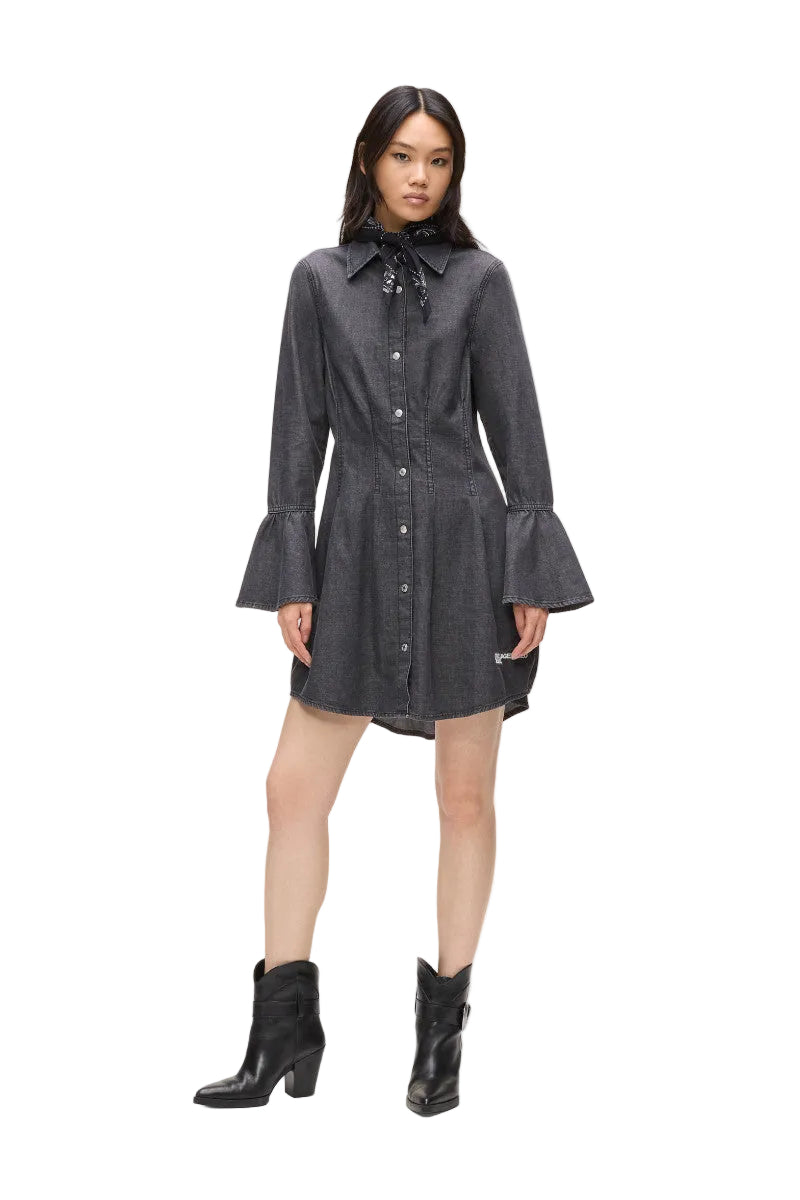 Rochie Din Denim Cu Maneci Evazate Karl Lagerfeld