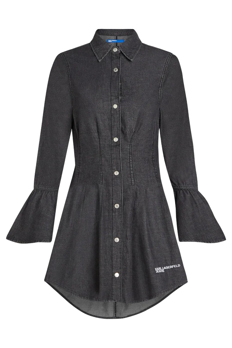 Rochie Din Denim Cu Maneci Evazate Karl Lagerfeld