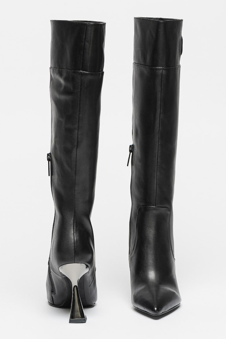 Cizme Piele Naturala Mid Calf Black - Karl Lagerfeld