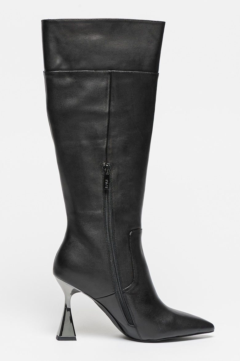 Cizme Piele Naturala Mid Calf Black - Karl Lagerfeld