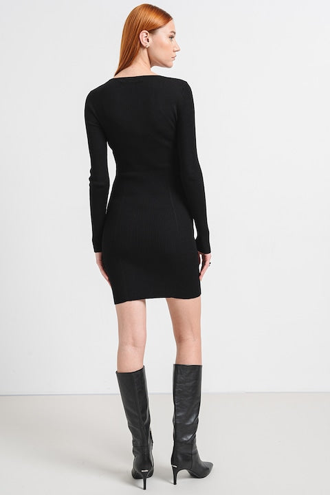 Rochie Knitted Logo Black - Karl Lagerfeld