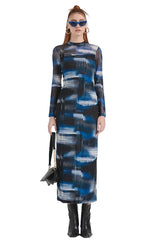 Rochie Aop Mesh Maxi Dress Karl Lagerfeld