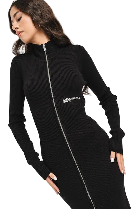 Cardigan/Dress Knitted Zip Black - Karl Lagerfeld