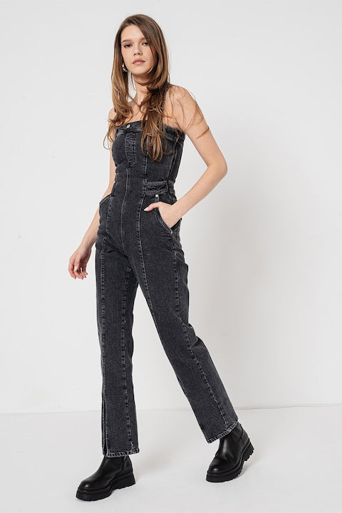 Salopeta Denim Washed Grey Jumpsuit - Karl Lagerfeld